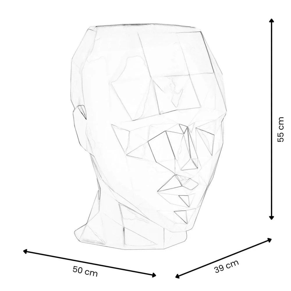 Statues & Sculptures Low Poly|Contemporary-Polygon Female Head 55cm White Side Table Sculpture