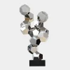 Statues & Sculptures Floor Standing|Low Poly-Polygon Fusion 104cm Silver Metal Indoor Sculpture