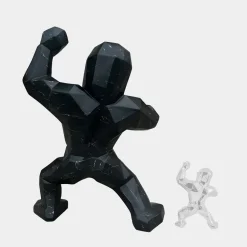 Statues & Sculptures Floor Standing|Animals-Polygon Gorilla 135cm Black Resin Indoor Sculpture