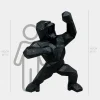 Statues & Sculptures Giant|Floor Standing-Polygon Gorilla 165cm Black Resin Indoor Sculpture