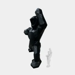 Statues & Sculptures Giant|Floor Standing-Polygon Gorilla 165cm Black Resin Indoor Sculpture