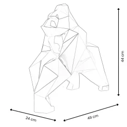 Statues & Sculptures Table Top|Low Poly-Polygon Gorilla 44cm Blue Resin Indoor Sculpture