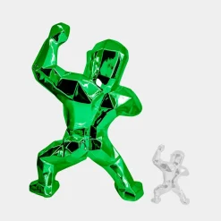 Statues & Sculptures Floor Standing|Animals-Polygon Gorilla 135cm Green Resin Indoor Sculpture