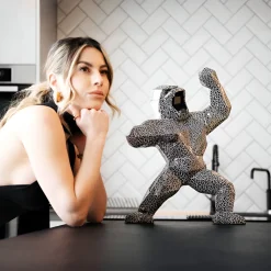 Statues & Sculptures Table Top|Floor Standing-Polygon Gorilla 50cm Lava Resin Indoor Sculpture