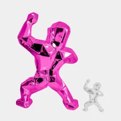 Statues & Sculptures Floor Standing|Animals-Polygon Gorilla 135cm Pink Resin Indoor Sculpture