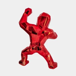 Statues & Sculptures Table Top|Floor Standing-Polygon Gorilla 50cm Red Resin Indoor Sculpture