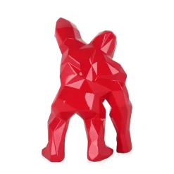 Statues & Sculptures Table Top|Low Poly-Polygon Gorilla 30cm Red Resin Indoor Sculpture