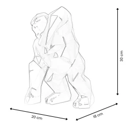 Statues & Sculptures Table Top|Low Poly-Polygon Gorilla 30cm Red Resin Indoor Sculpture