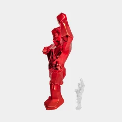 Statues & Sculptures Floor Standing|Animals-Polygon Gorilla 135cm Red Resin Indoor Sculpture