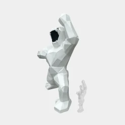 Statues & Sculptures Floor Standing|Animals-Polygon Gorilla 135cm White Resin Indoor Sculpture