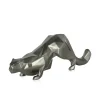 Statues & Sculptures Table Top|Low Poly-Polygon Leopard 15cm Anthracite Resin Indoor Sculpture