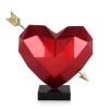 Statues & Sculptures Table Top|Low Poly-Polygon Love 36cm Red Resin Indoor Sculpture