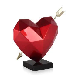 Statues & Sculptures Table Top|Low Poly-Polygon Love 36cm Red Resin Indoor Sculpture