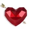 Statues & Sculptures Table Top|Low Poly-Polygon Love 31cm Red Resin Wall Sculpture
