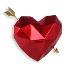 Statues & Sculptures Table Top|Low Poly-Polygon Love 31cm Red Resin Wall Sculpture