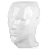 Statues & Sculptures Low Poly|Contemporary-Polygon Male Head 55cm White Side Table Sculpture