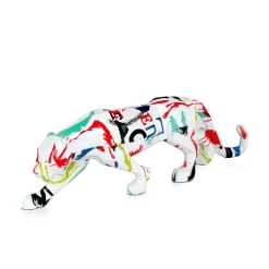 Statues & Sculptures Table Top|Low Poly-Polygon Panther 14cm Abstract Resin Indoor Sculpture