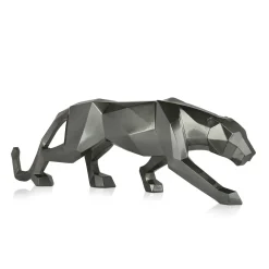 Statues & Sculptures Table Top|Floor Standing-Polygon Panther 31cm Anthracite Resin Indoor Sculpture