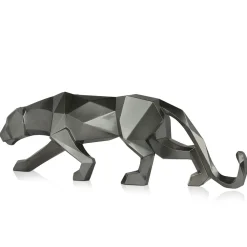Statues & Sculptures Table Top|Floor Standing-Polygon Panther 31cm Anthracite Resin Indoor Sculpture