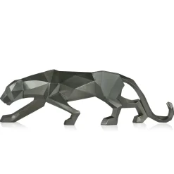 Statues & Sculptures Table Top|Floor Standing-Polygon Panther 31cm Anthracite Resin Indoor Sculpture