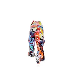 Statues & Sculptures Table Top|Graffiti-Polygon Panther 14cm Graffiti Resin Indoor Sculpture