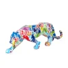 Statues & Sculptures Table Top|Low Poly-Polygon Panther 14cm Inca Art Resin Indoor Sculpture