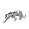 Statues & Sculptures Table Top|Floor Standing-Polygon Panther 14cm Silver Resin Indoor Sculpture