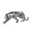 Statues & Sculptures Table Top|Floor Standing-Polygon Panther 31cm Silver Resin Indoor Sculpture