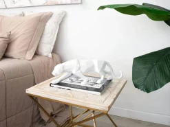 Statues & Sculptures Table Top|Low Poly-Polygon Panther 14cm White Resin Indoor Sculpture