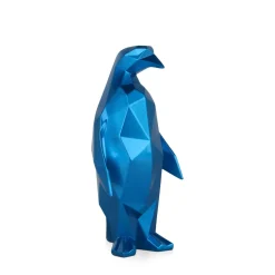 Statues & Sculptures Table Top|Low Poly-Polygon Penguin 35cm Blue Resin Indoor Sculpture
