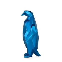 Statues & Sculptures Table Top|Low Poly-Polygon Penguin 35cm Blue Resin Indoor Sculpture