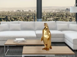 Statues & Sculptures Table Top|Low Poly-Polygon Penguin 50cm Gold Resin Indoor Sculpture