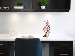 Statues & Sculptures Table Top|Low Poly-Polygon Penguin 35cm Multicolour Resin Indoor Sculpture