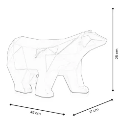 Statues & Sculptures Table Top|Low Poly-Polygon Polar Bear 25cm Silver Resin Indoor Sculpture