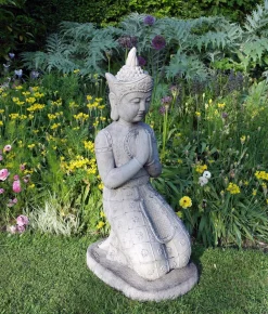 Statues & Sculptures Buddha-Praying Thai Buddha Stone Garden Statue