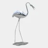 Statues & Sculptures Wildlife|Cranes-Pure Crane 124cm Silver Metal Garden Sculpture