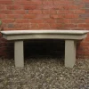 Statues & Sculptures Stone Benches-Pure Curved Modern Stone Garden Bench