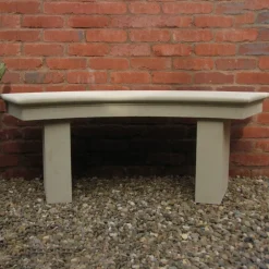 Statues & Sculptures Stone Benches-Pure Curved Modern Stone Garden Bench