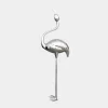 Statues & Sculptures Wildlife|Contemporary-Pure Flamingo 147cm Silver Metal Garden Sculpture