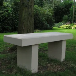 Statues & Sculptures Stone Benches-Pure Straight Modern Stone Garden Bench