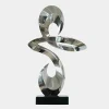 Statues & Sculptures Table Top|Floor Standing-Quantum Drift 87cm Silver Metal Indoor Sculpture v2