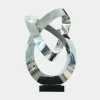 Statues & Sculptures Table Top|Floor Standing-Quantum Helix 88cm Silver Metal Indoor Sculpture