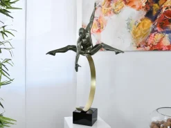 Statues & Sculptures Figurative|Floor Standing-Quantum Leap 80cm Anthracite Resin Indoor Sculpture