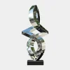 Statues & Sculptures Table Top|Floor Standing-Quantum Shift 98cm Silver Metal Indoor Sculpture