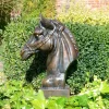Statues & Sculptures Horses-Race Horse Head Bronze Metal Garden Ornament