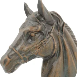 Statues & Sculptures Horses-Race Horse Head Bronze Metal Garden Ornament