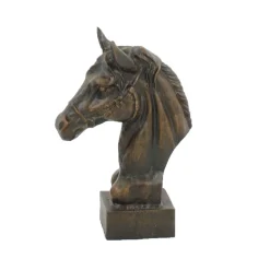 Statues & Sculptures Horses-Race Horse Head Bronze Metal Garden Ornament