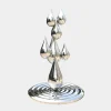 Statues & Sculptures Floor Standing|Abstract-Raindrop Ripples 120cm Silver Metal Garden Sculpture