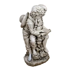 Statues & Sculptures Children-Reading Boy & Girl 88cm Stone Resin Garden Statue