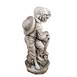 Statues & Sculptures Children-Reading Boy & Girl 88cm Stone Resin Garden Statue